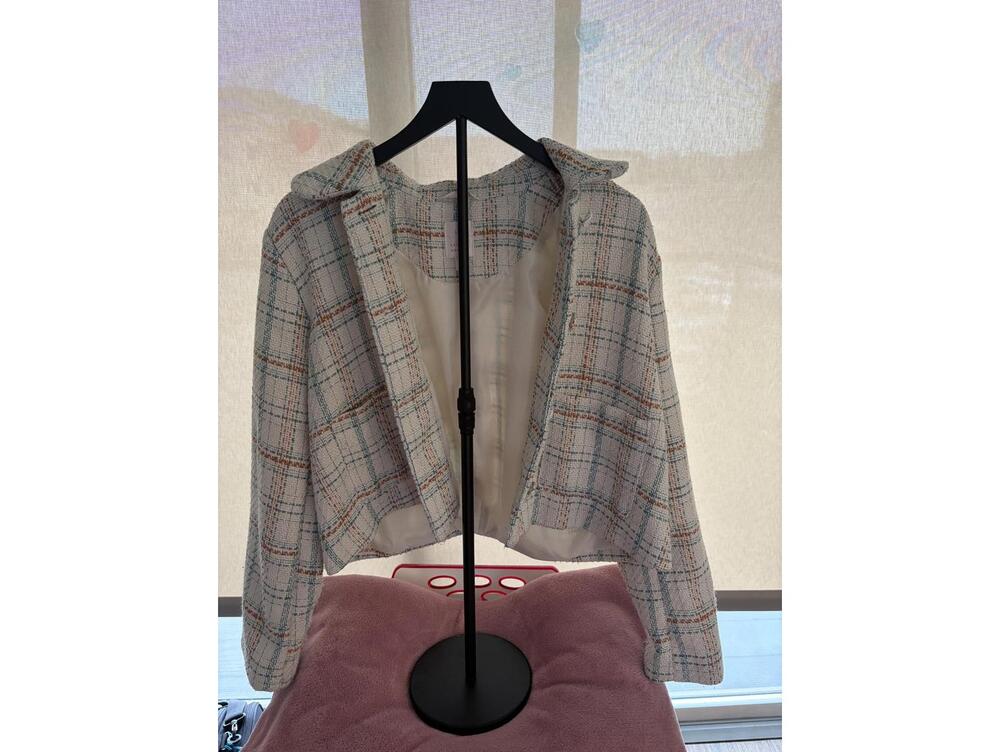 Lauren Conrad Women's Plaid Tweed Jacket Size L